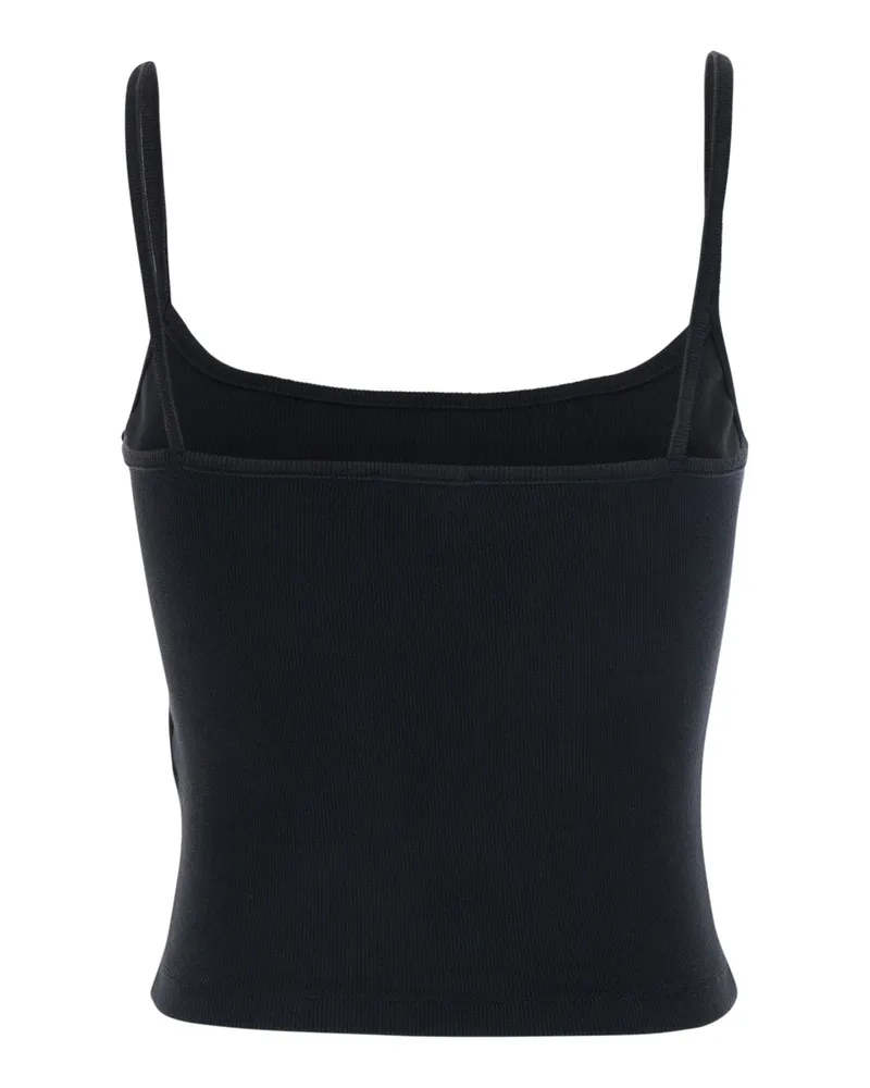 Diesel Women's Top Dlogo Black Cotton Tops Black