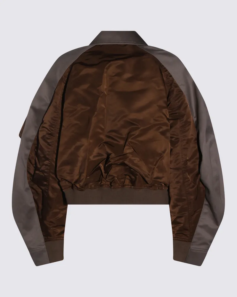 Sacai Women's Jackets Brown-Grey Nylon Brown/grey Brown