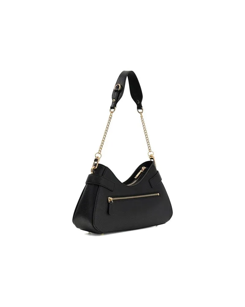 Guess Textured Polyurethane Shoulder Bag — Black Black