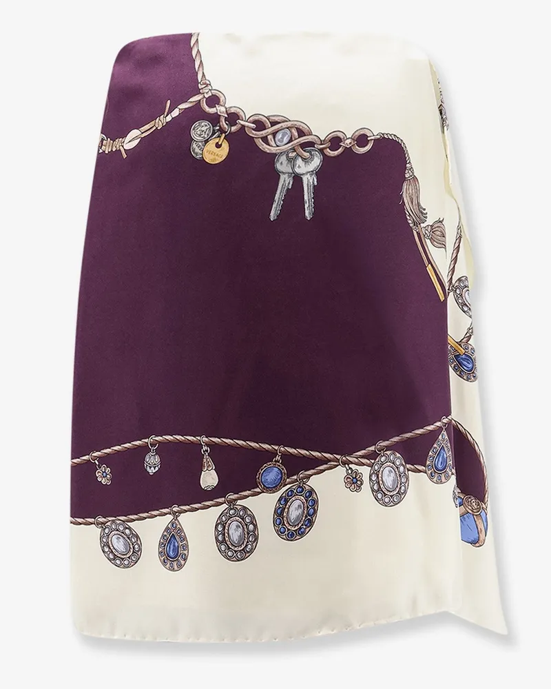 Versace Women's Silk Twill Miniskirt Purple Skirt Purple