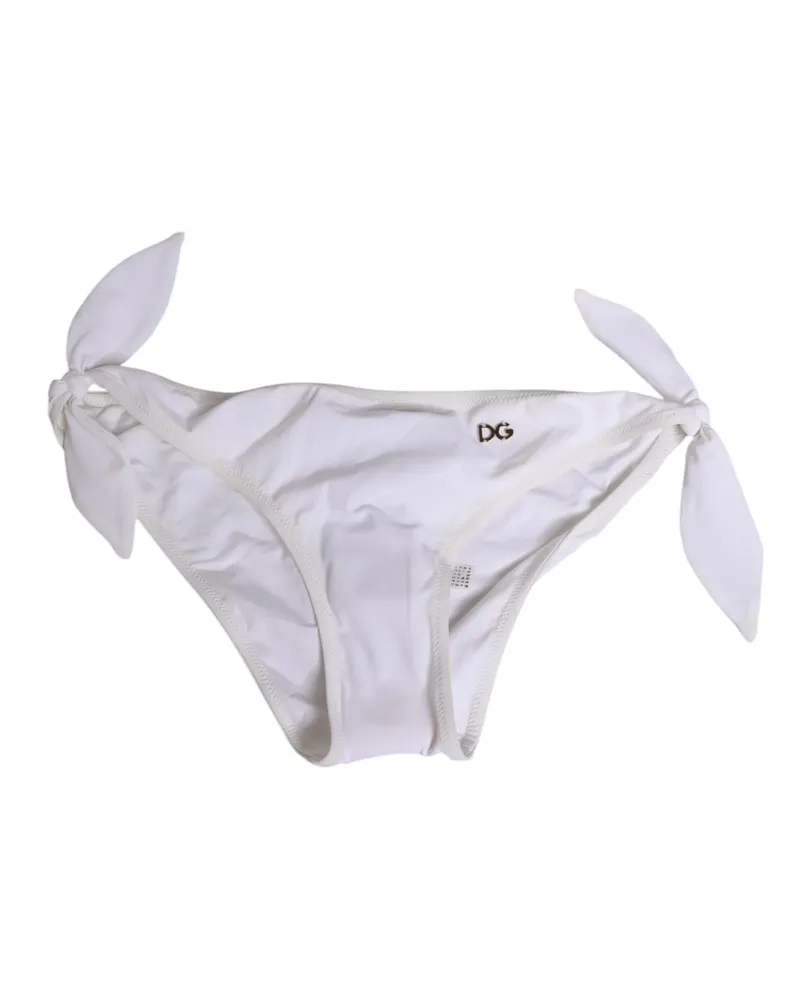 Dolce & Gabbana Women White Side Tie Logo Bikini Bottom Underwear Polyamide Clothing White