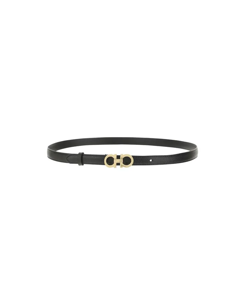 Ferragamo Women's Brown Calf Leather Bos Taurus Thin Belt Brown