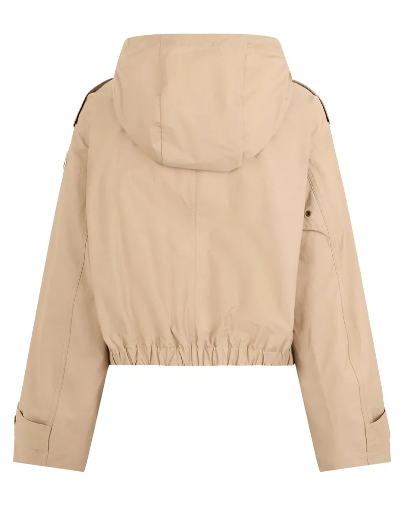 Moncler Women's Short Jacket Poppy Beige Cotton Trench & Raincoats Beige