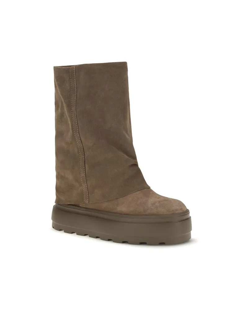 Casadei Double-Face Suede Calf Leather Boots — Brown Brown