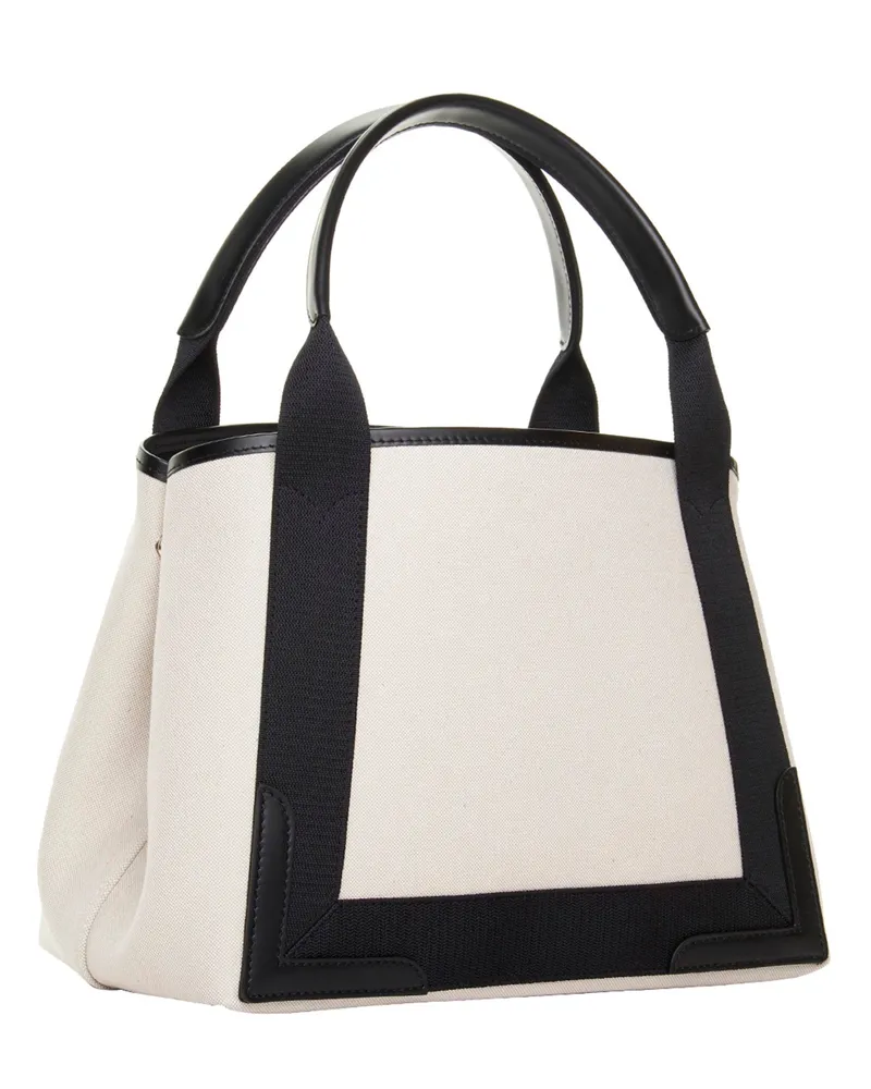 Balenciaga Women's Bicolor Canvas Tote Bag White