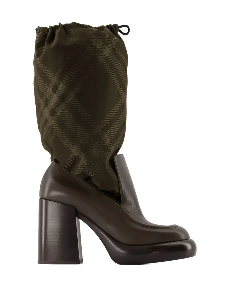 Burberry Women's Wedge 95 Boots -  Leather Multicolor Calfskin Shoes Multicolor
