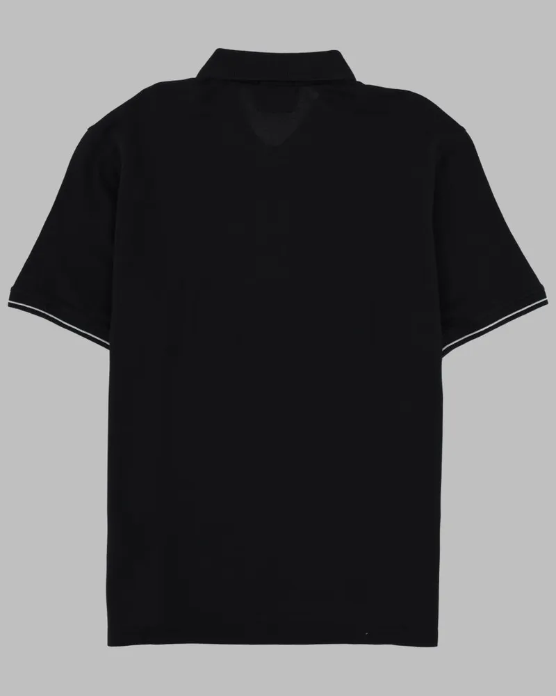 C.P. Company Cotton-Polyamide Blend Polo Shirt — Black Black