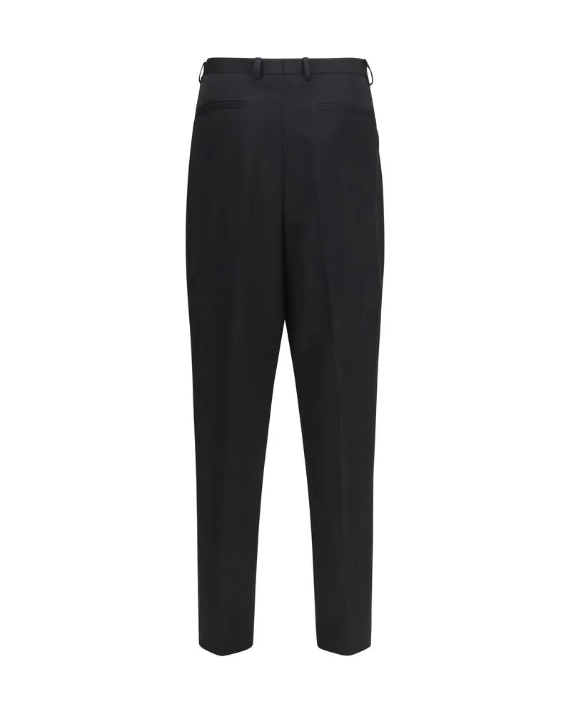 Dolce & Gabbana Wool Gabardine Trousers — Black Black