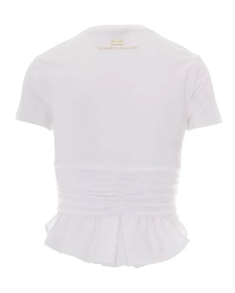 Elisabetta Franchi Women's T-Shirt Gioiello Chalk Cotton Top White