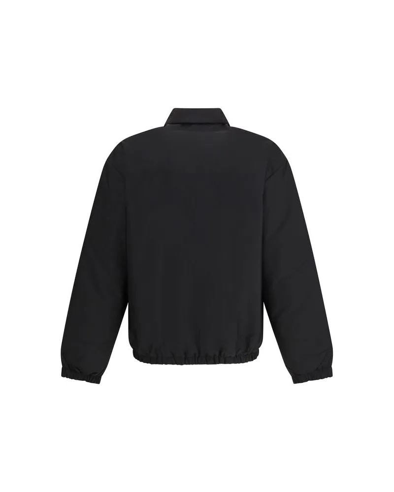Prada Men's Black Recycled Polyamide Full-Length Jacket Clothing Black