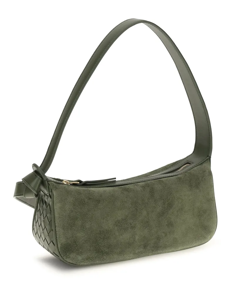 Bottega Veneta Women's Shoulder Bag Nodo Green Tweed-Gold Calf Leather (bos Taurus) Tweed/gold Green