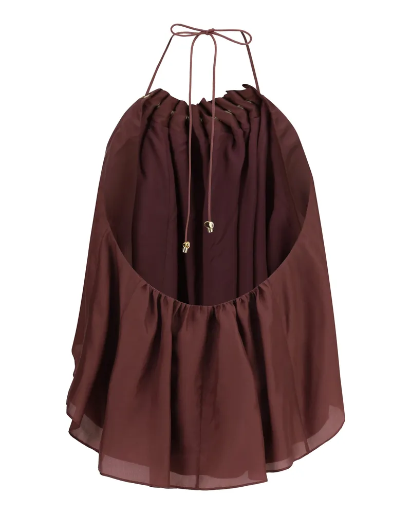 Zimmermann Women's Aster Beaded Ruched Top Musk Silk Musk