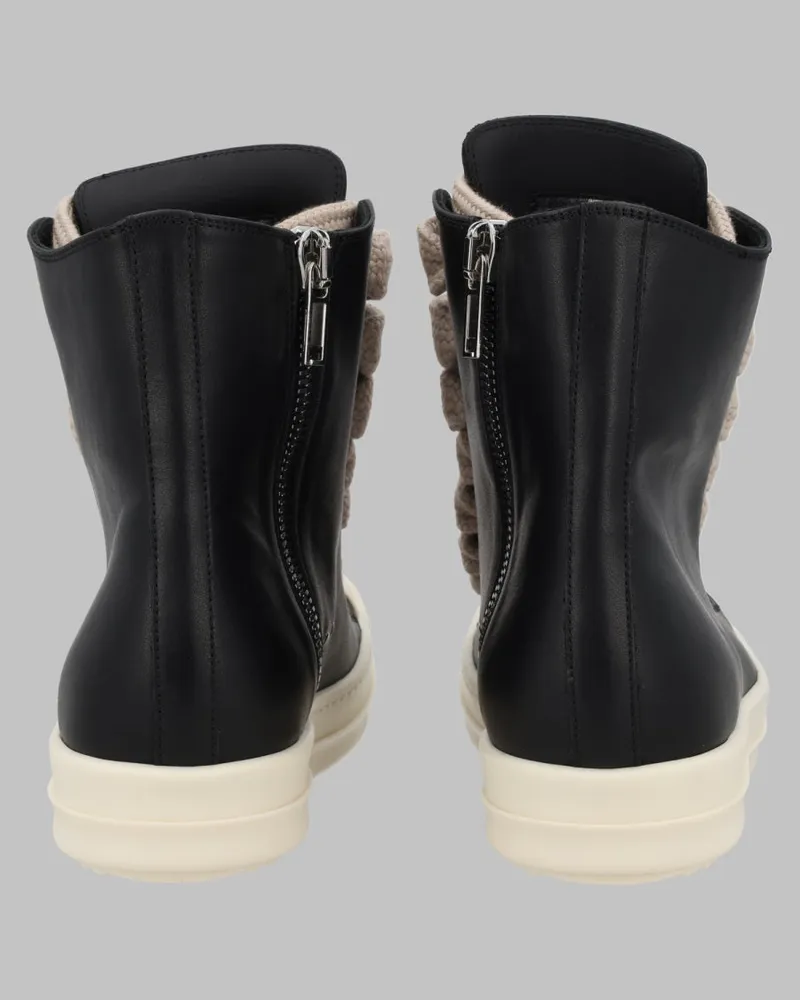 Rick Owens Leather Sneaker — Black Black