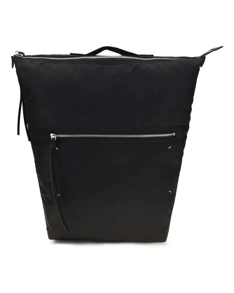 Maison Margiela Men's Backpack Zip Line Black Black-Black Polyamide Backpacks Black/black Black