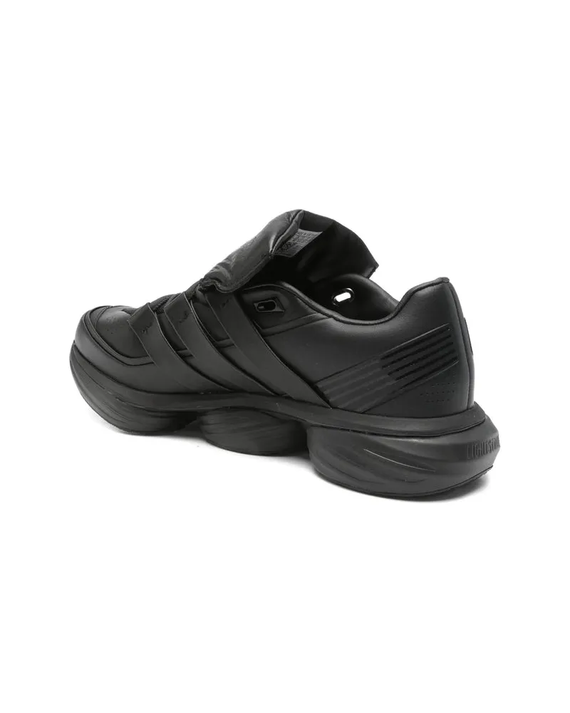 adidas Panelled Calf Leather Sneakers — Black Black
