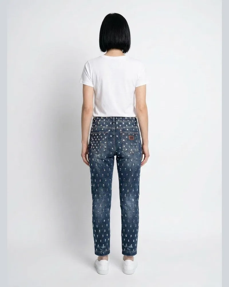 Dolce & Gabbana Printed Cotton Jeans — Navy Navy