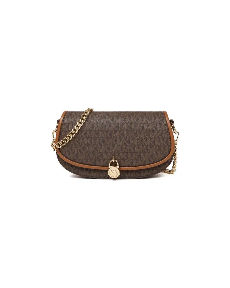 Michael Kors Women's Crossbody Bag Brown Polyvinyl Chloride Crossbody-bags Brown