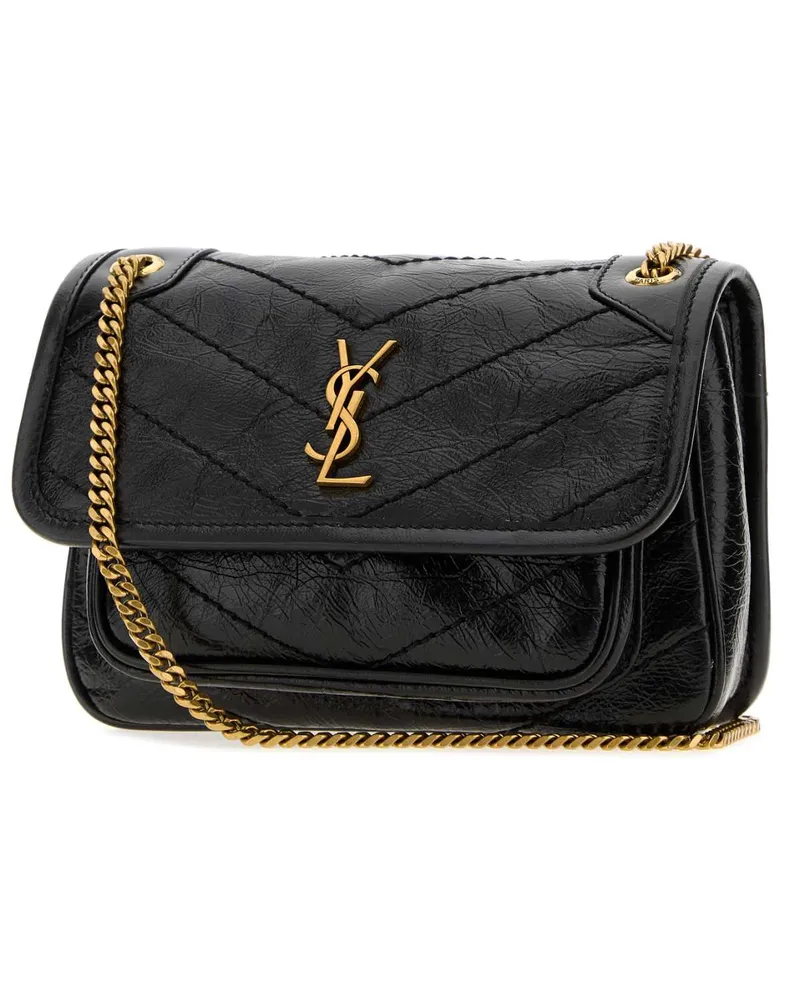 Saint Laurent Women's Black Leather Mini Niki Shoulder Bag Nero Borse A Mano Black