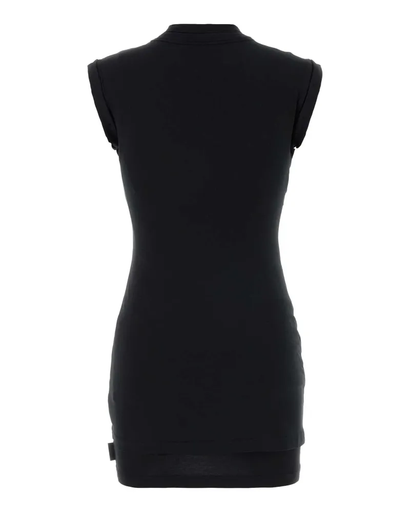 Alexander Wang Women Black Stretch Cotton Mini Dress Exterior: Elastane Abiti Black