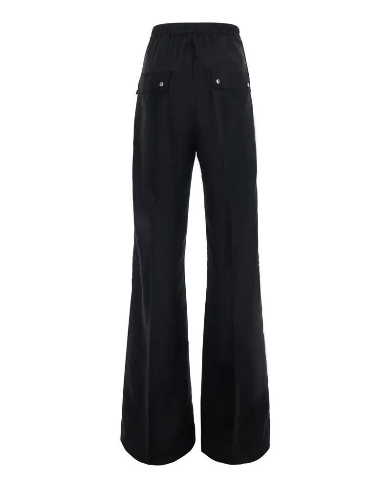 Rick Owens Men's Wide Leg Tech Fabric Trousers Black Black