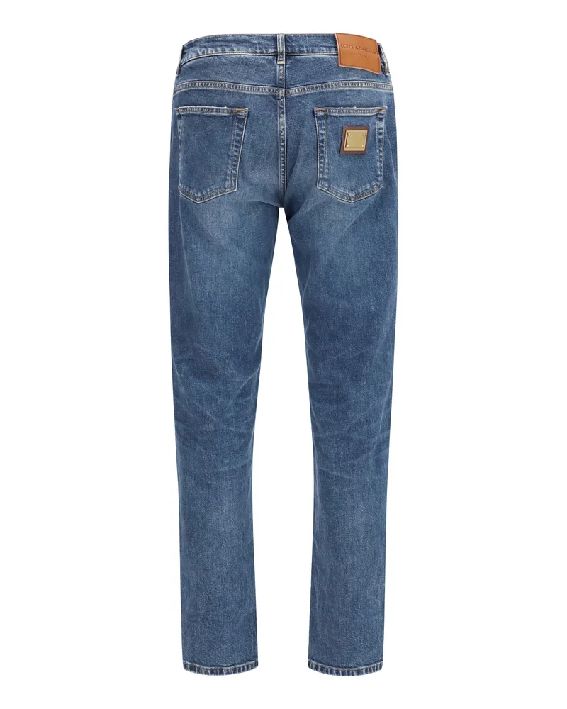 Dolce & Gabbana Men's Straight-Leg Denim Jeans Variante Abbinata Cotton; Elastane Blue