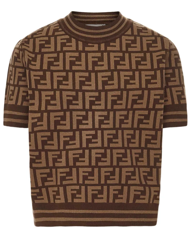 Fendi Girls' Kids Sweater Zucca Viscose Tops Top Brown