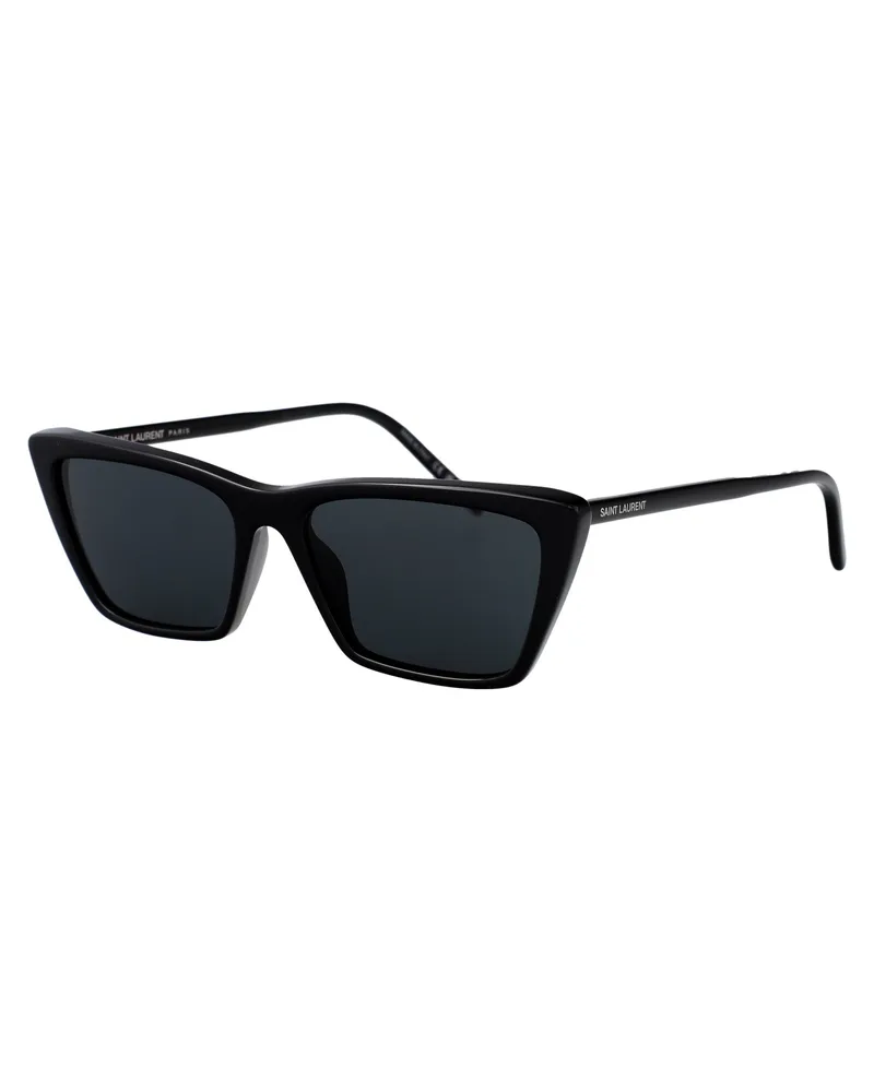 Saint Laurent Women's Sunglasses Sl737 Mica Thin Black Acetate Black-Black-Black Black/black/black Black