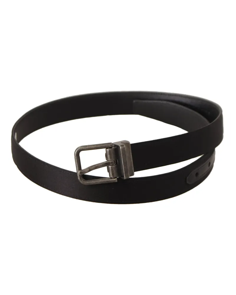 Dolce & Gabbana Women's Black Calfskin Leather Vintage Metal Buckle Belt Black