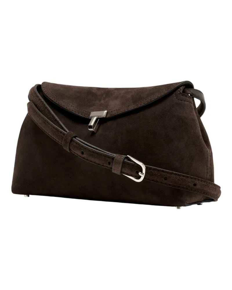 Totême Women's T-Lock Clutch -  Leather Brown Calfskin Bags Clutches Brown