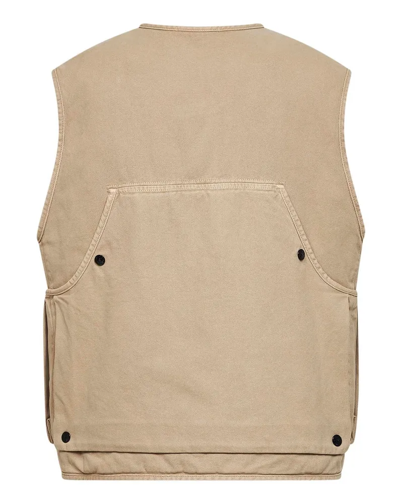 Stone Island Men Cotton Vest Panama Beige Bomber Jackets Beige
