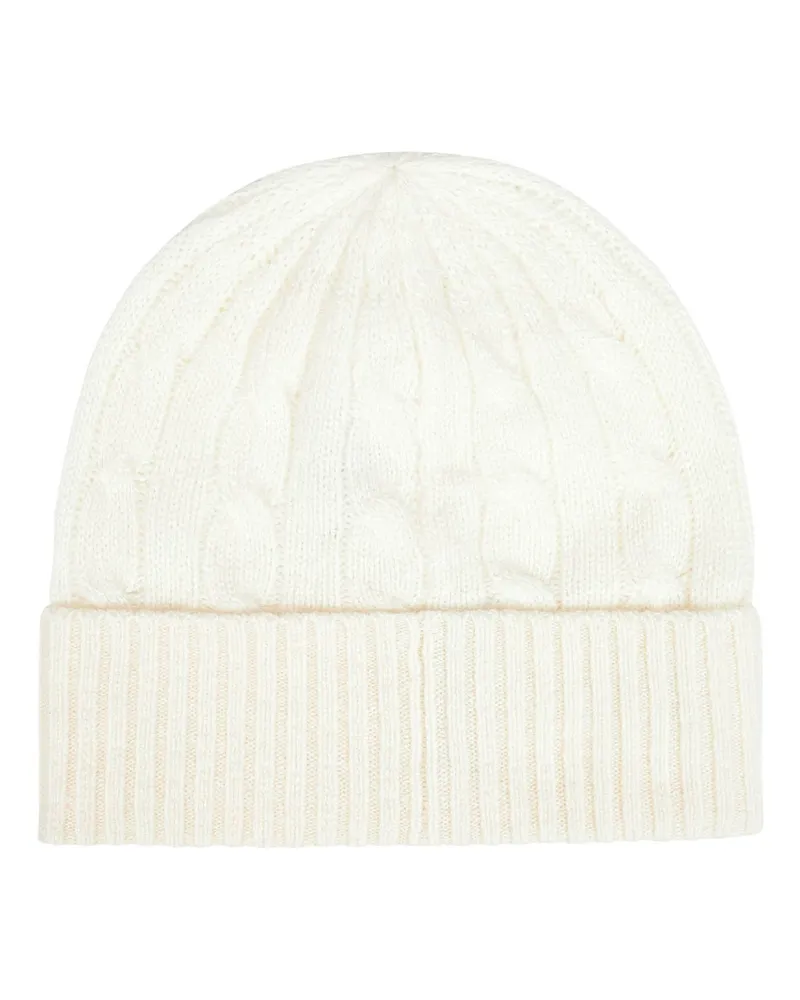 Ralph Lauren Women's Beanie Wool And Cashmere Ivory Hat Ivory