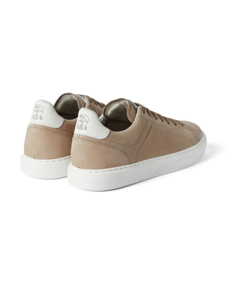 Brunello Cucinelli Men's Suede Lace-Up Sneakers Ss24 M Beige