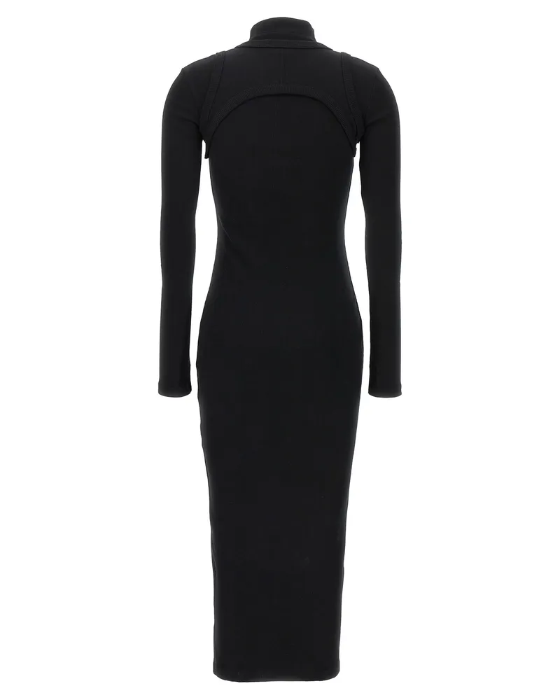 OFF-WHITE Women's Black Cotton Midi Dress Black
