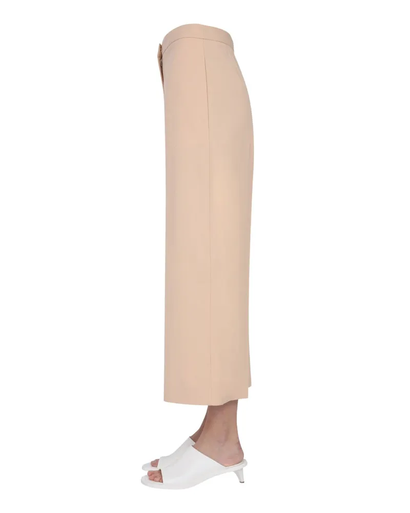 Jil Sander Cropped Cotton Trouser — Pink Pink