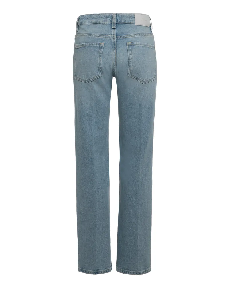 7 for all mankind Women's Jeans Calie Straight Seabreeze Cotton Straight-Leg Blue