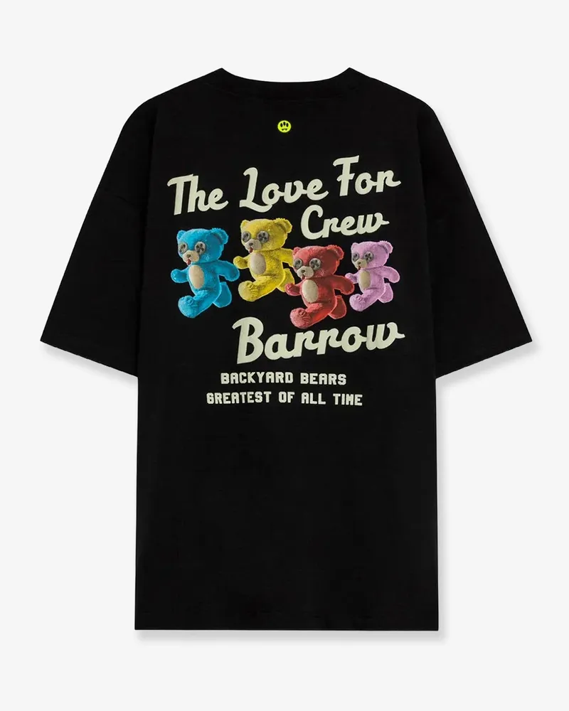 BARROW Men's Cotton T-Shirt With Logo Print Black T-Shirts And Polos Black