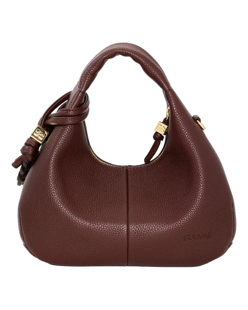 Ganni Eco-Leather Hobo Bag — Brown Brown