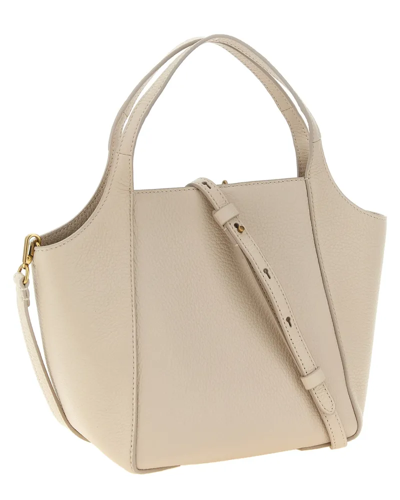 Brunello Cucinelli Leather Top Handle Bag — Beige Beige