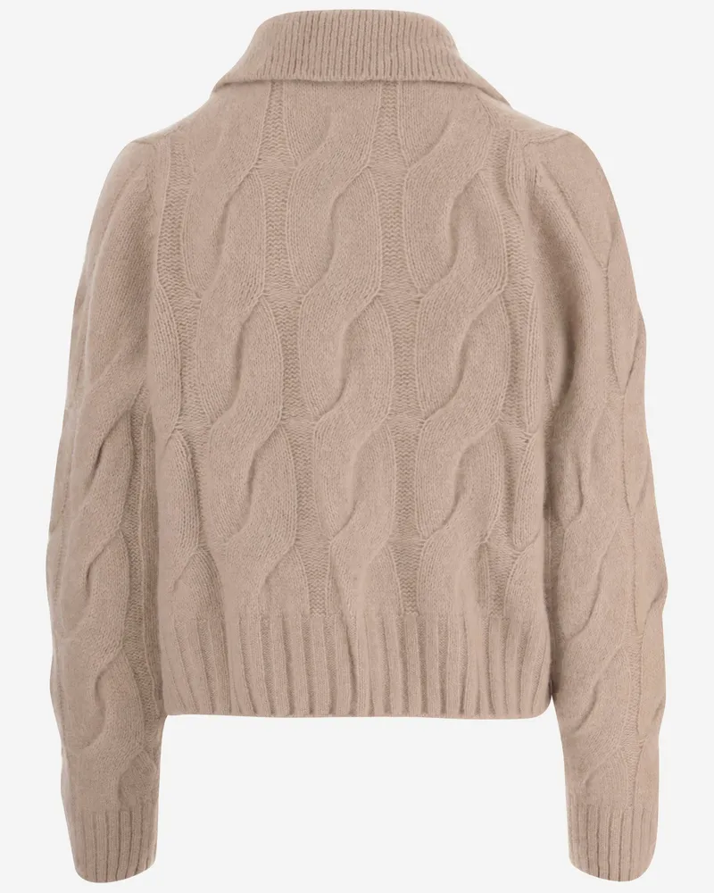 ALLUDE Women's Cardigan Cashmere And Silk Beige Sweater Beige