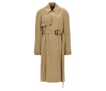 Deconstructed Cotton Twill Trench Coat — Beige