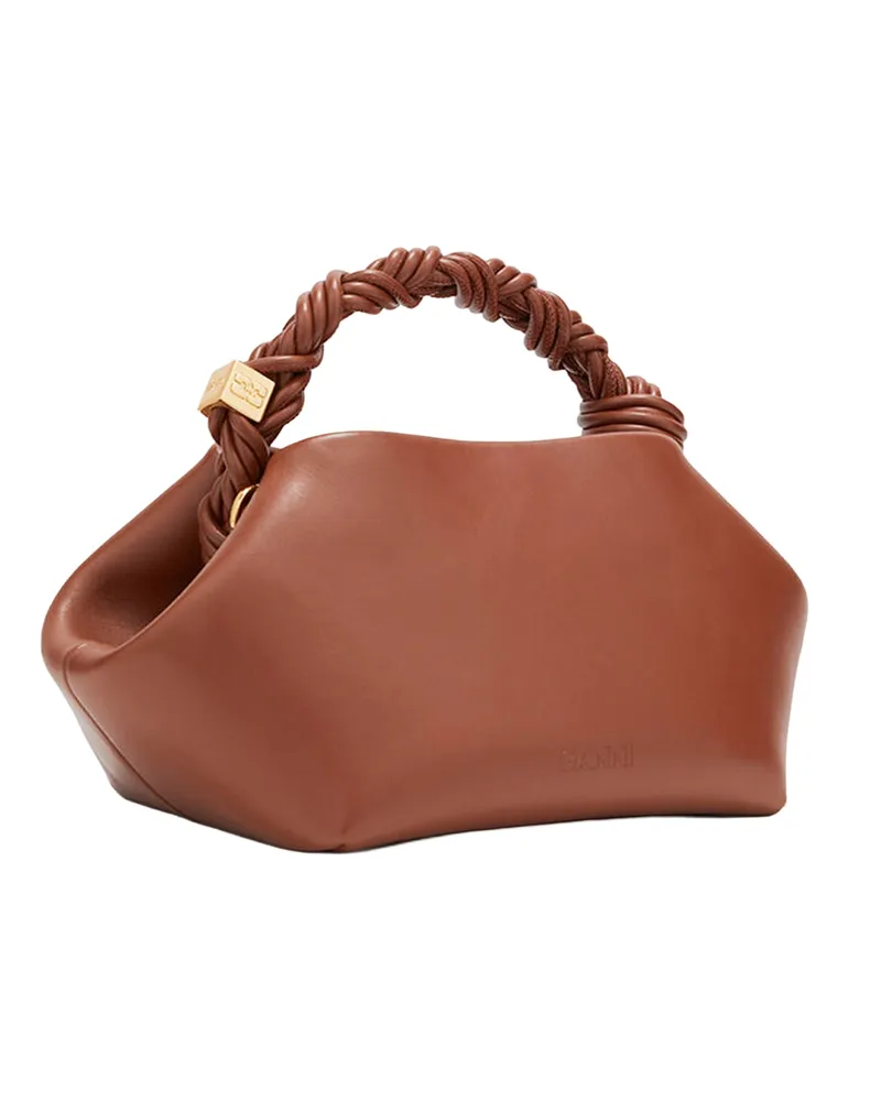 Ganni Bou Leather Shoulder Bag — Brown Brown