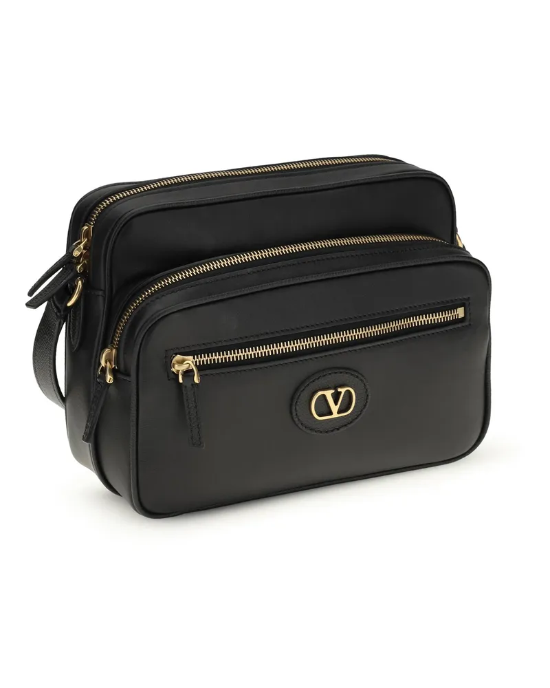 Valentino Garavani Men's Shoulder Bag Antibes Black Calf Leather Black