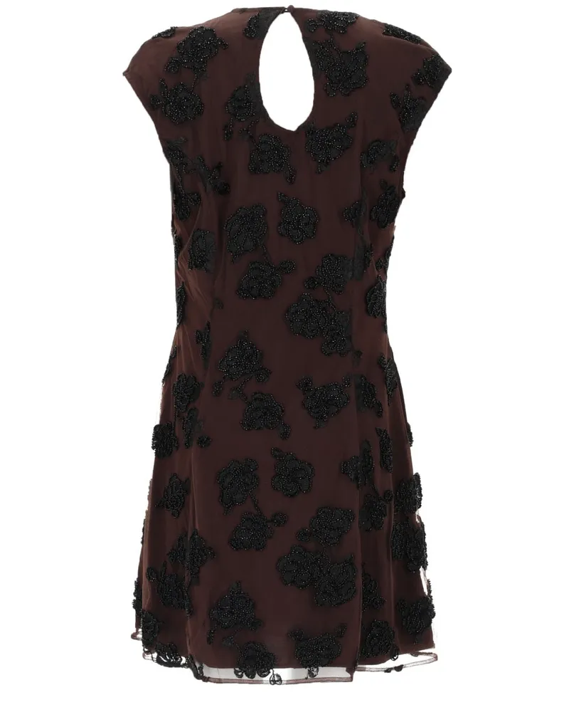 ROTATE Birger Christensen Viscose Mini Dress — Brown Brown