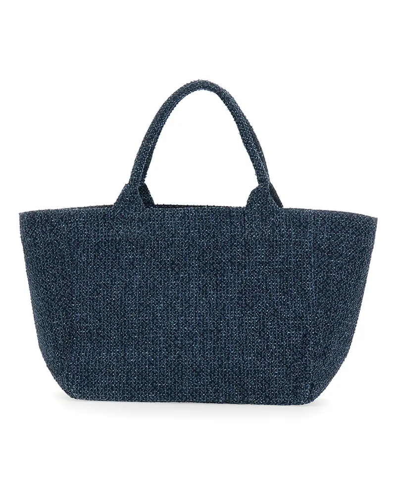 Ganni Women's Tote Bag Blue Cotton Blue