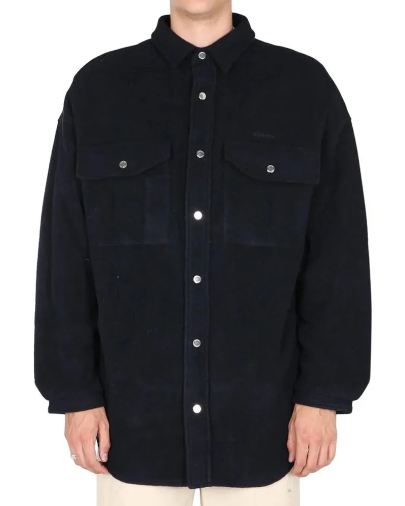AMBUSH Men's Blue Marabou Coat Clothing Navy