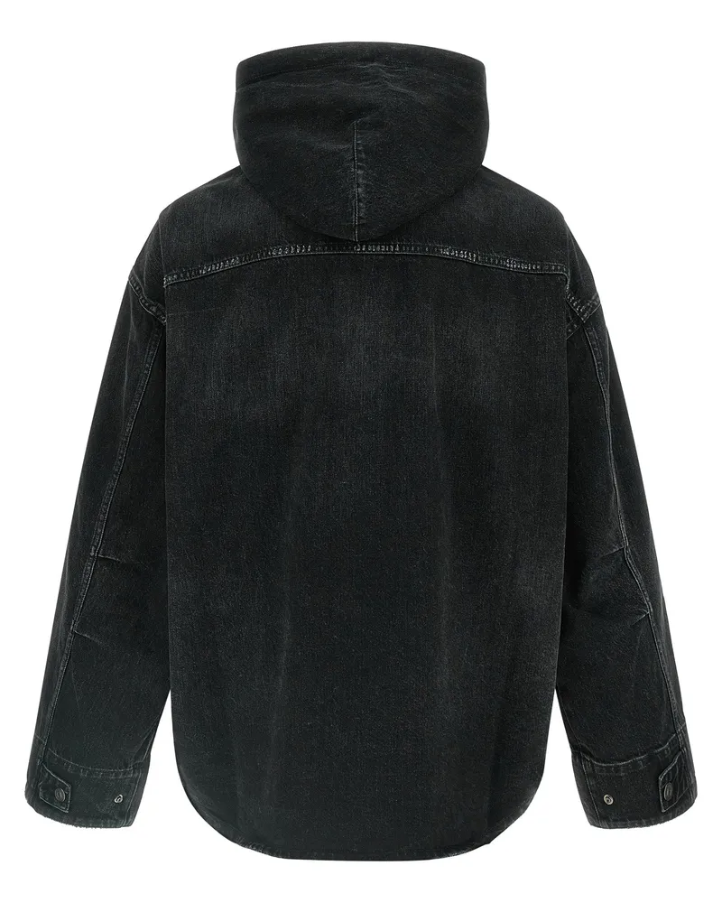 Balenciaga Hooded Denim Jacket — Black Black