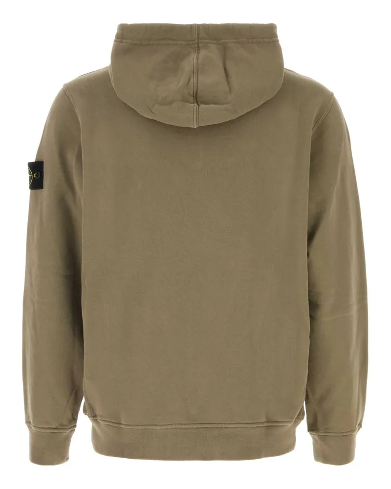Stone Island Men Army Green Cotton Sweatshirt Exterior: Felpe Sweater Green