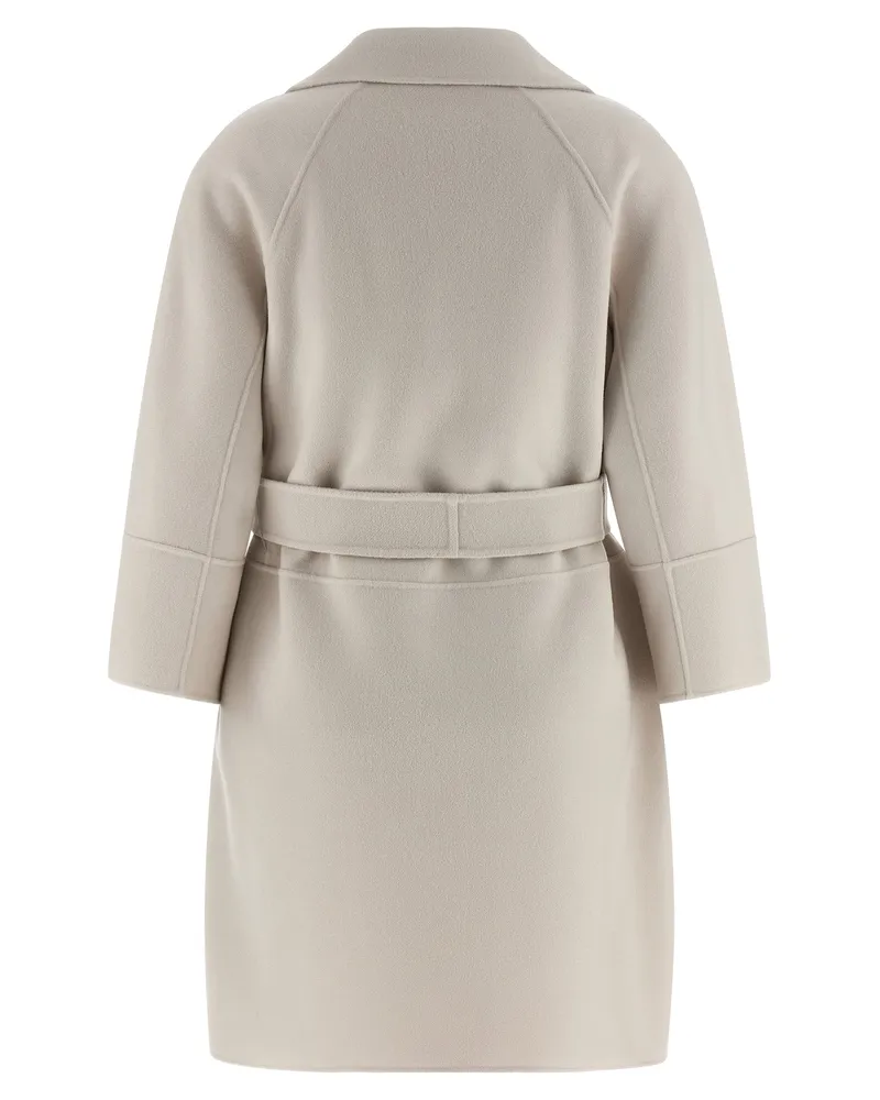 Max Mara Women's Beige Virgin Wool Coat Clothing Beige