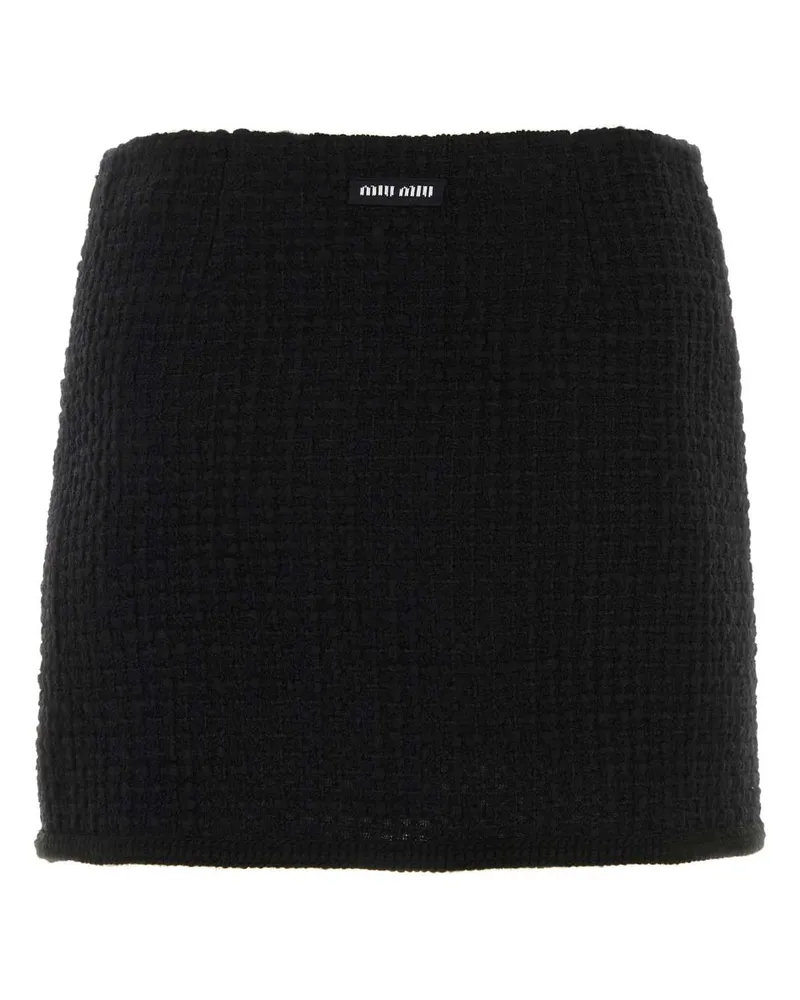 Miu Miu Women's Black Boucle Mini Skirt Nero Pawv Gonne Black
