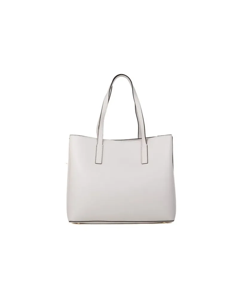 Guess Women's Tote Ivory Polyurethane Tote-bags White